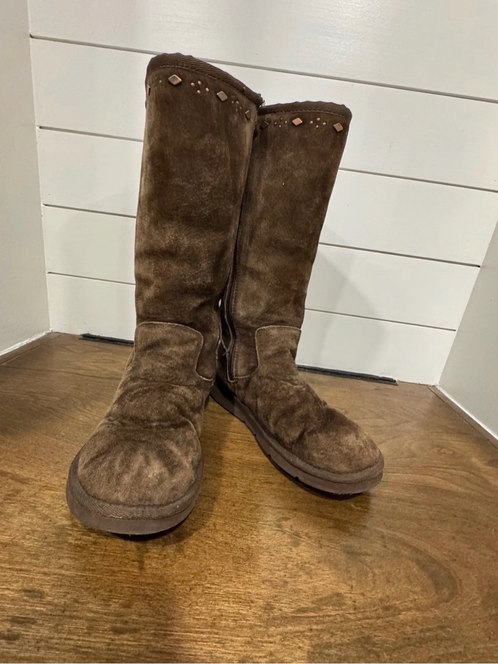 UGG Rare “Joplin” Brown Winter Boots Suede Mid-Calf - Picture 6 of 6
